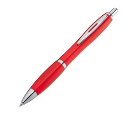 Plastic ball pen with metal clip