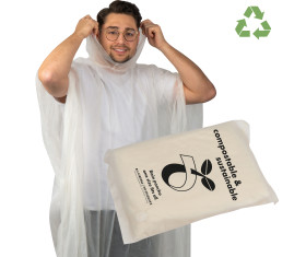 Compostable rain poncho