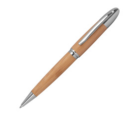 Metal twist ballpen with bamboo coating