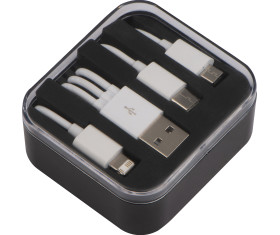 Kunststoffbox mit 3in1 USB Ladekabel