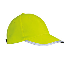 6 Panel Baseballcap für Erwachsene aus Polyester mit reflektierender Borte